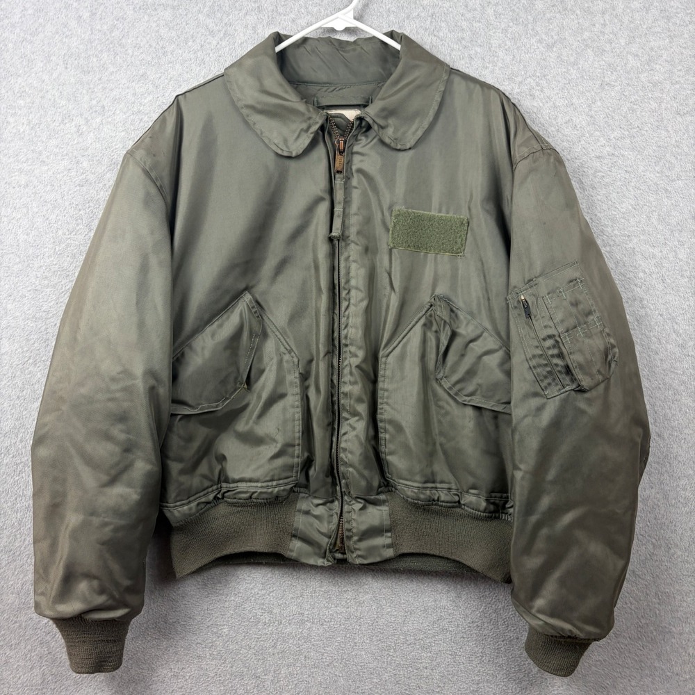Vintage USAF CWU-45/P Flight Jacket Mens XL Green Aramid Military Bomber 1990